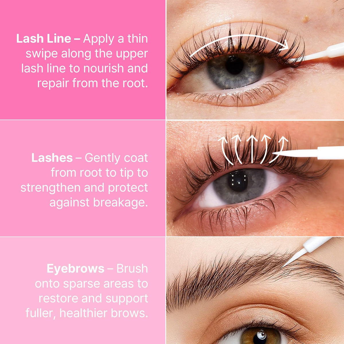 CLIONE PRIME before and after comparison showing fuller lashes