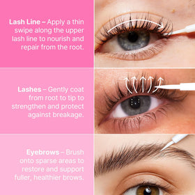 CLIONE PRIME before and after comparison showing fuller lashes