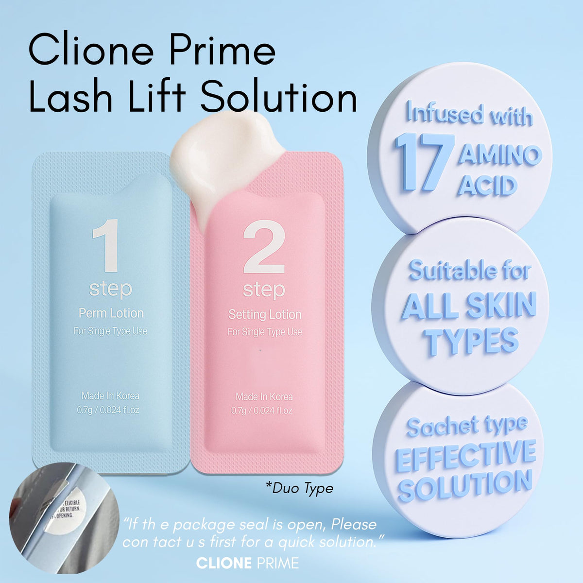 CLIONE PRIME model before and after lift showing visible curl enhancement