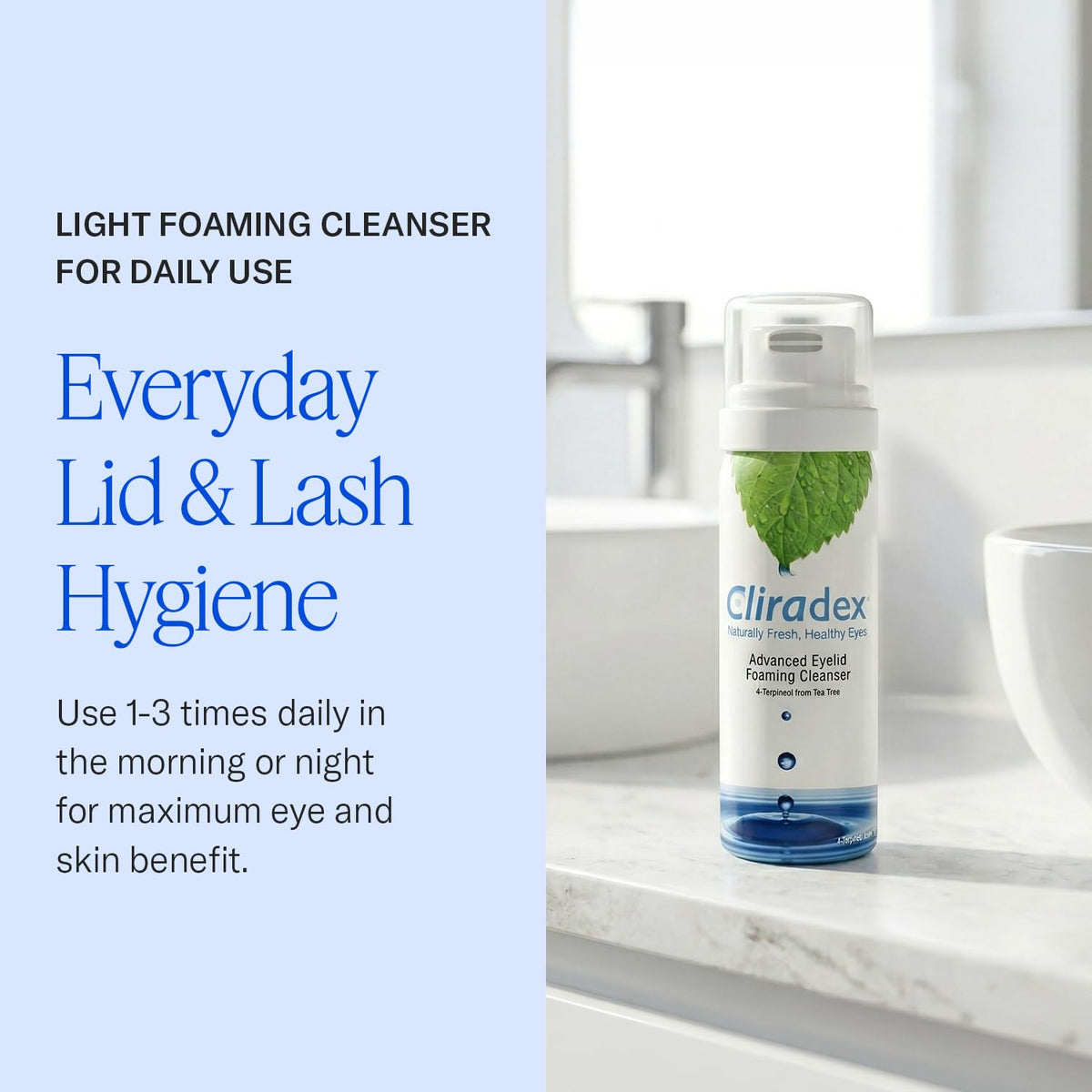 Cliradex foam cleaning lashes showing debris removal benefit
