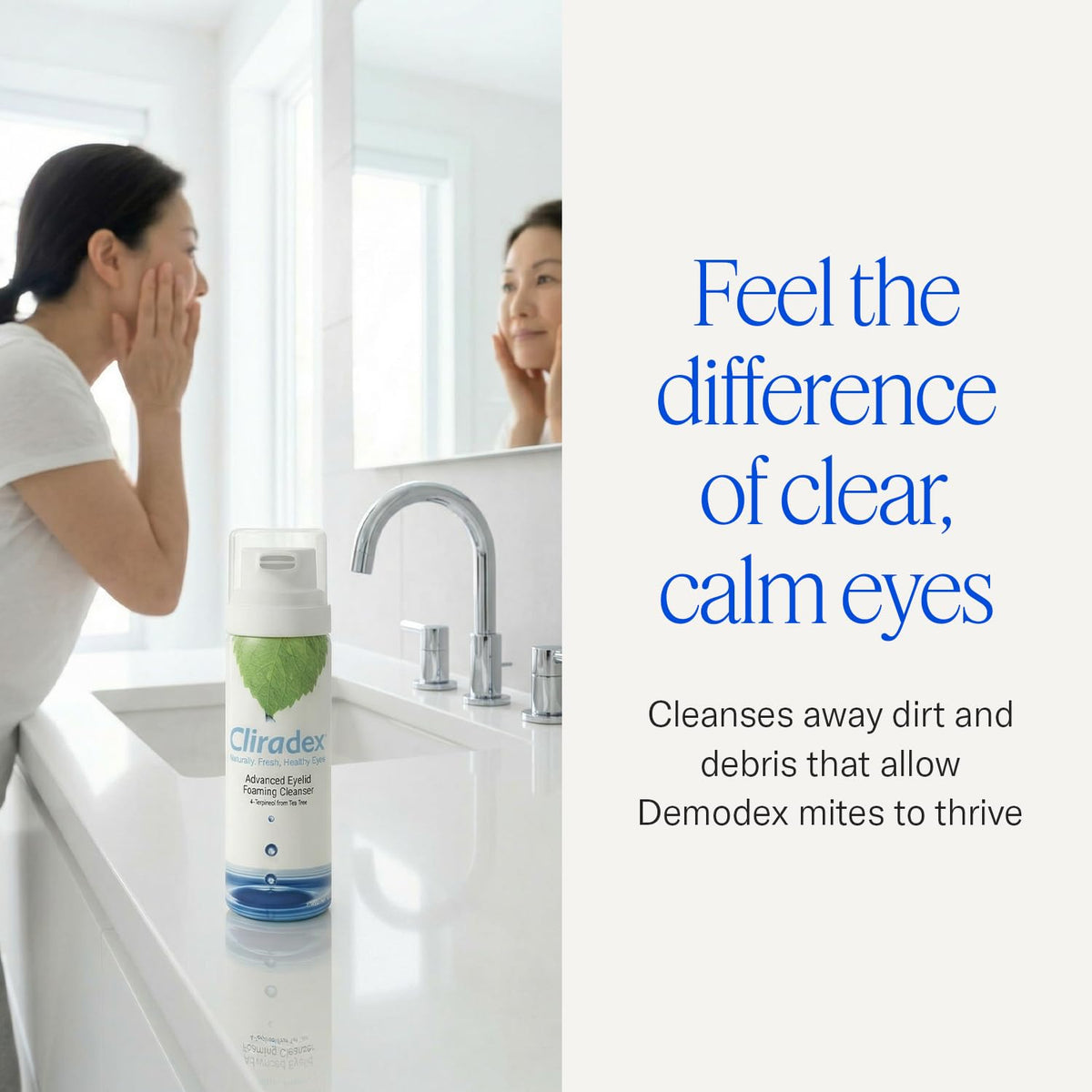 Cliradex pump dispensing foam illustrating quick application