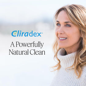 Cliradex travel pouch packed for on-the-go eyelid care