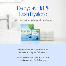 Cliradex open pack with wipe being dispensed for single-use hygiene