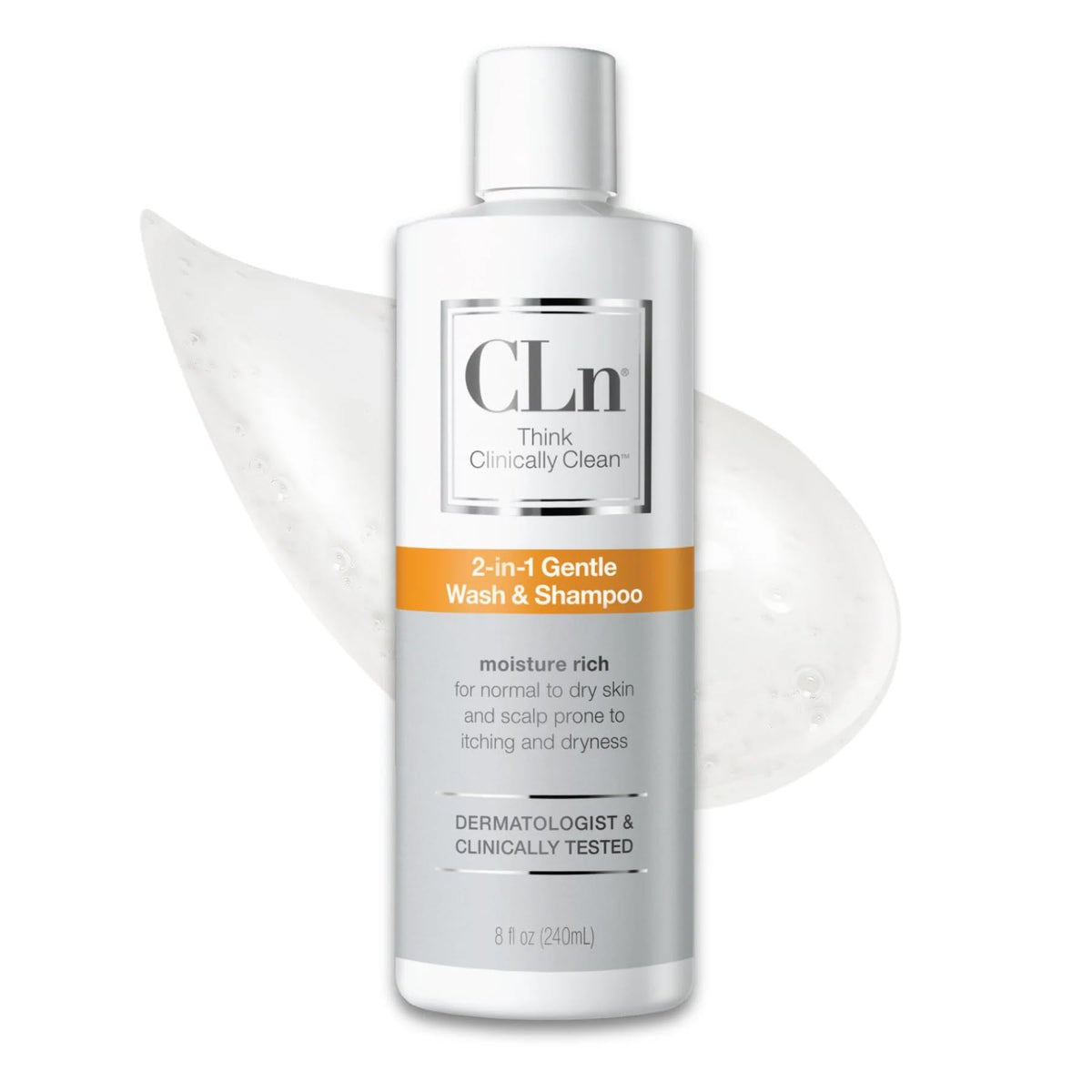 CLn front label view showing product identity and gentle benefits
