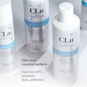 CLn being applied to face indicating effective pore cleansing