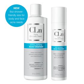 CLn label closeup highlighting active salicylic acid ingredient