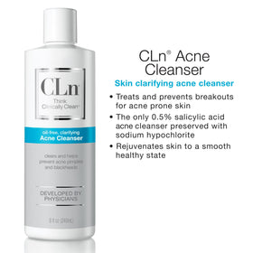 CLn bottle in hand to show 8 fl oz size and travel-friendly benefit