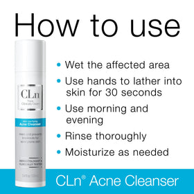 CLn gel texture close-up showing smooth salicylic acid formula that exfoliates pores