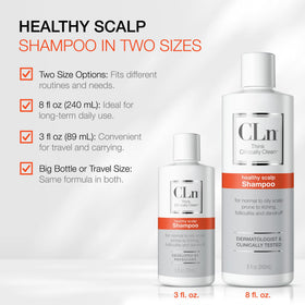 CLn bottle on bathroom shelf in lifestyle setting showing clinically minded daily routine