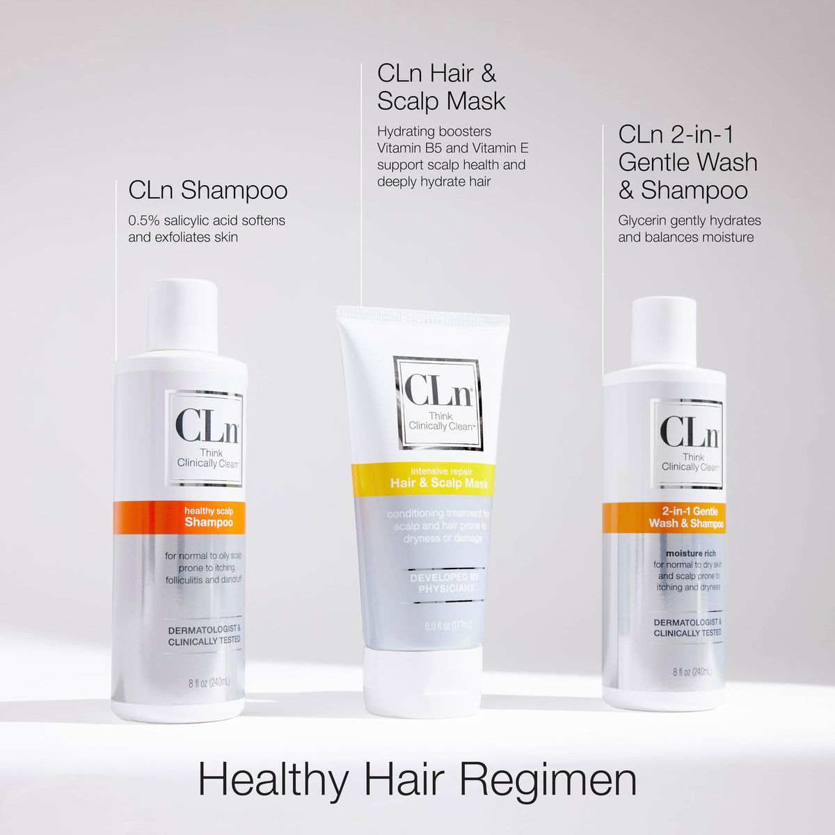 Before-and-after hair ends showing CLn repair and smoothing benefit