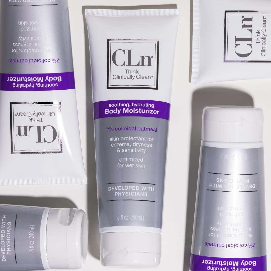 CLn moisturizer on bathroom shelf in natural light suggesting daily routine fit