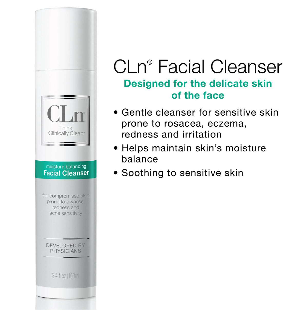 CLn before and after skin comparison illustrating reduced redness