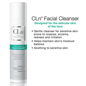 CLn before and after skin comparison illustrating reduced redness