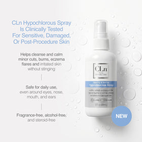 CLn bottle held in hand conveying portable travel-friendly size