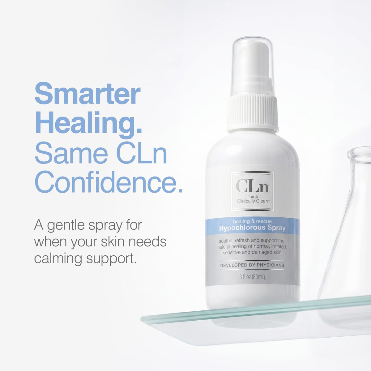 CLn clear droplet texture on fingertip demonstrating non-greasy feel