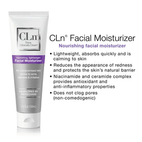 CLn ingredient badge label highlighted to show hypoallergenic, fragrance-free benefits