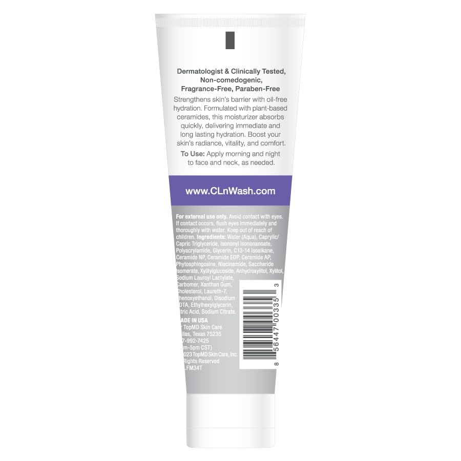 CLn moisturizer texture close-up showing lightweight cream for fast absorption benefit