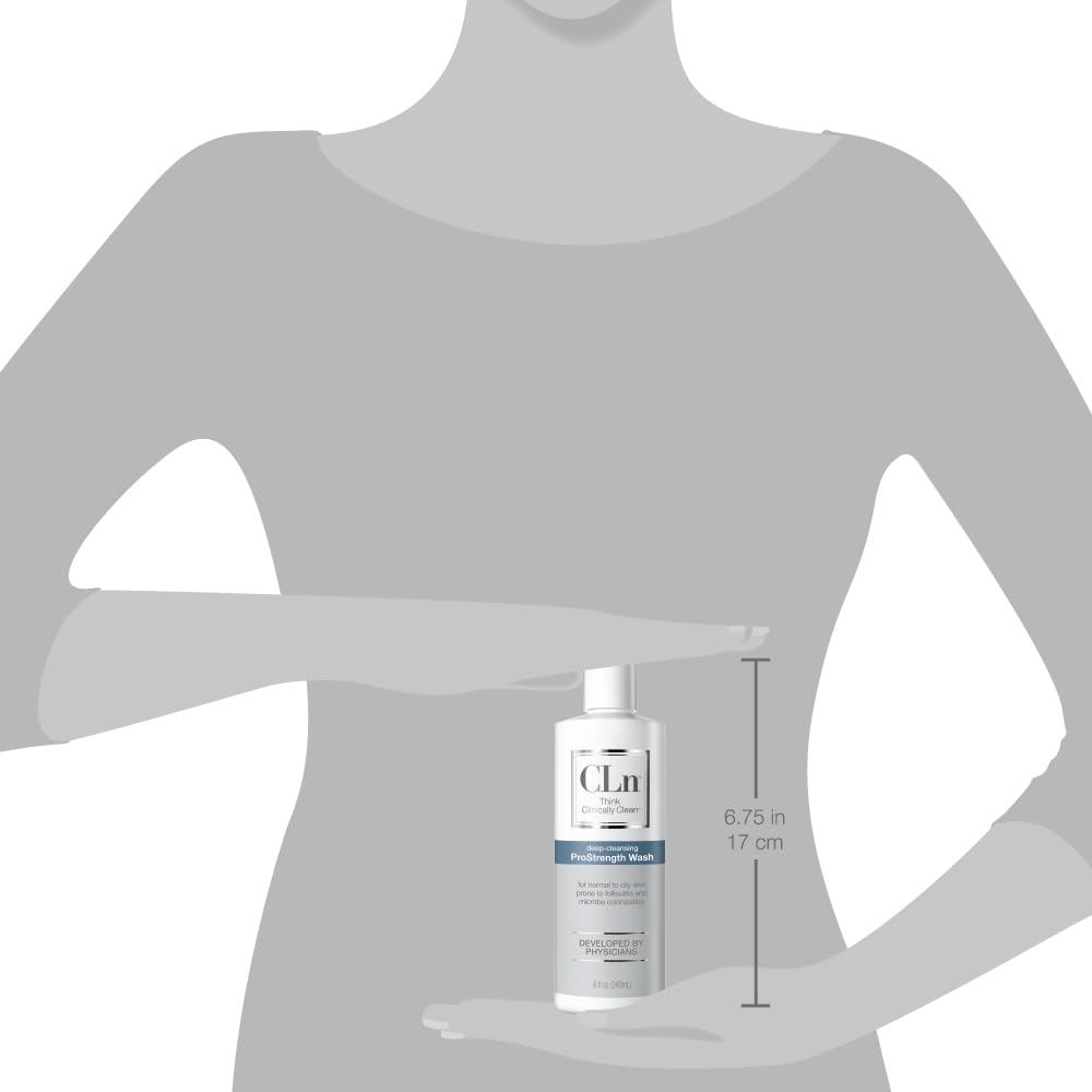 CLn ProStrength bottle on bath shelf displaying storage and bathroom fit