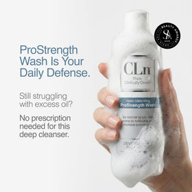 CLn ProStrength held in hand to show 8 fl oz scale and portability