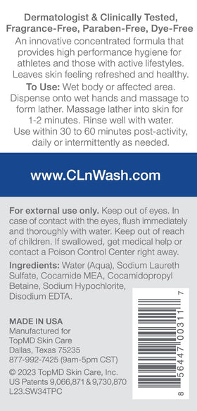 CLn SportWash gel texture close-up highlighting concentrated, mild cleanser benefits