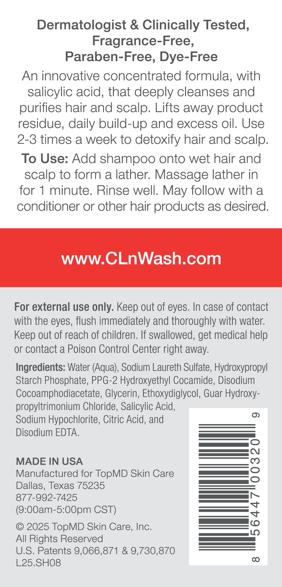 CLn shampoo lather close-up demonstrating texture and easy spreadability benefit