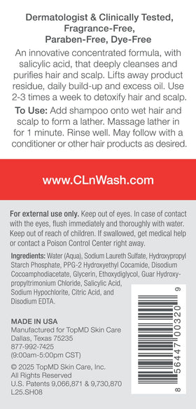 CLn shampoo lather close-up demonstrating texture and easy spreadability benefit