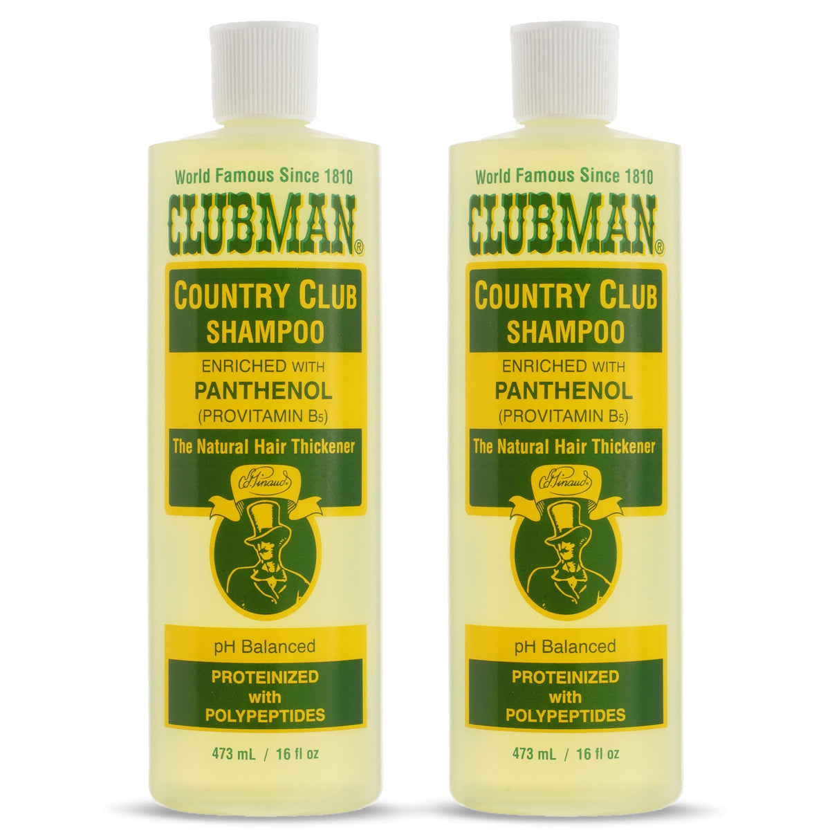 Clubman front packaging showing bottle and clean design benefit clarity