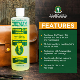 Clubman shampoo lather in hand showing foam for effective cleaning benefit