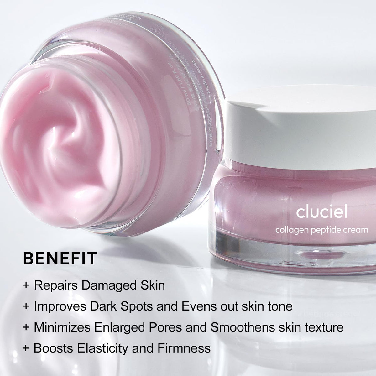 cluciel jar beside sunscreen illustrating daytime layering compatibility benefit