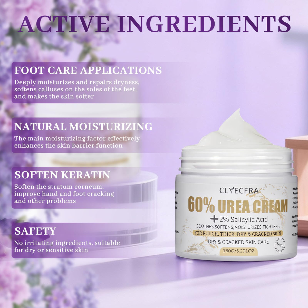 Clyecfra cream applied to hand demonstrating targeted softening benefit