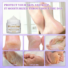 Clyecfra before and after feet image showing smoother heels benefit