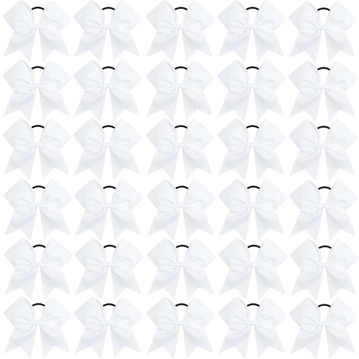CN front packaging showing 30 white cheer bows, easy bulk outfit solution