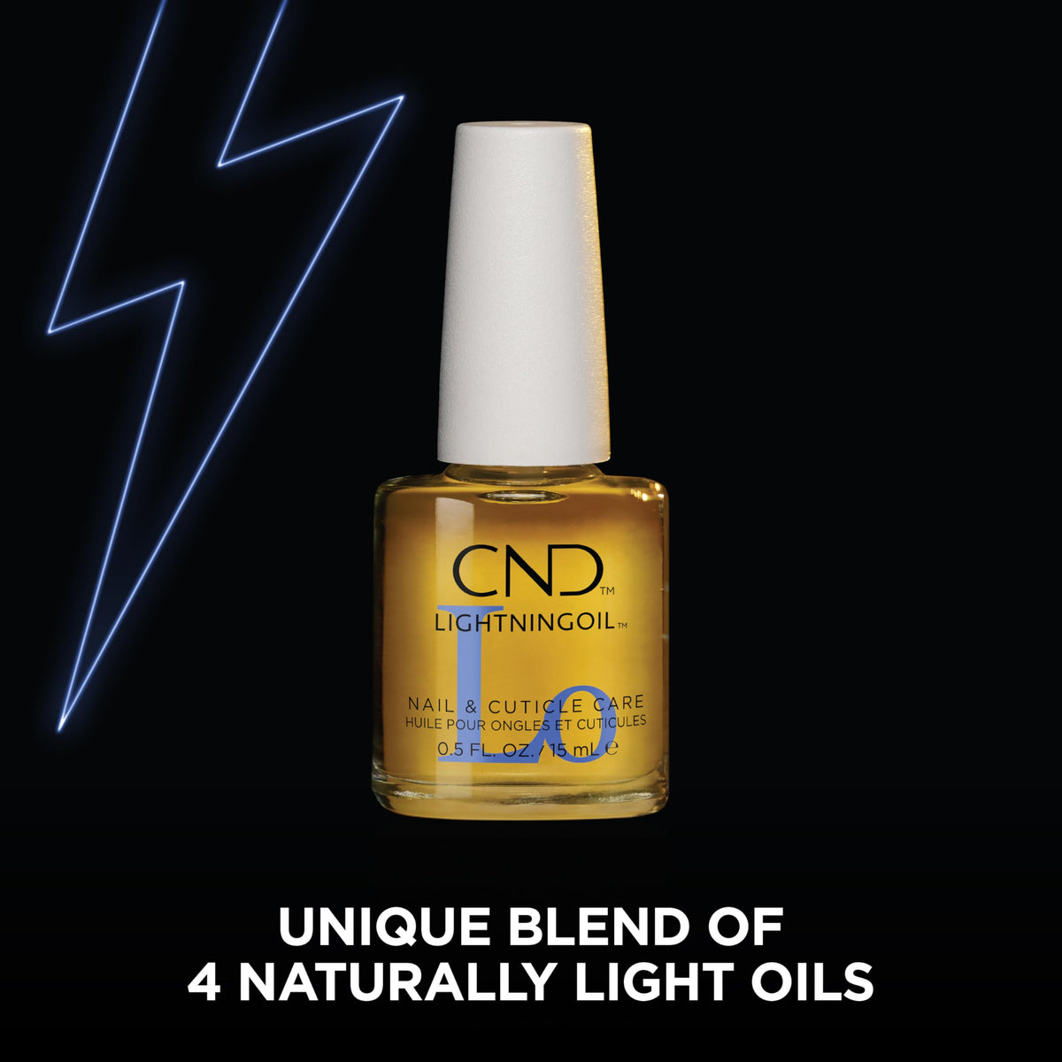 CND LIGHTNINGOIL dropper dispensing an oil drop for precise application benefit