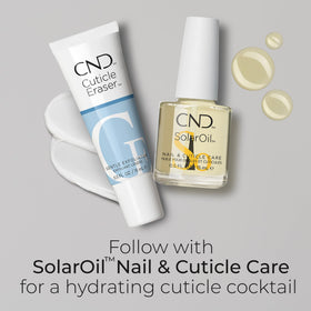 CND packaging ingredient list closeup showing transparency and quality benefit