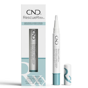 CND RescueRXx front packaging showing compact repair pen for travel