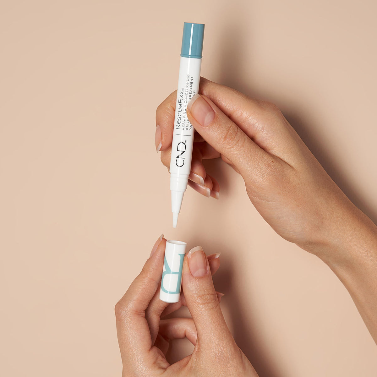 CND RescueRXx texture close-up highlighting keratin-enriched formula benefits