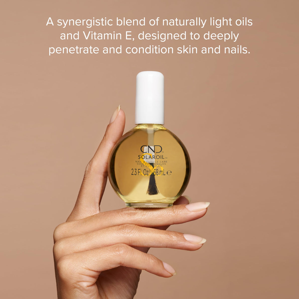 CND SolarOil cap and dropper detail highlighting precise application and control
