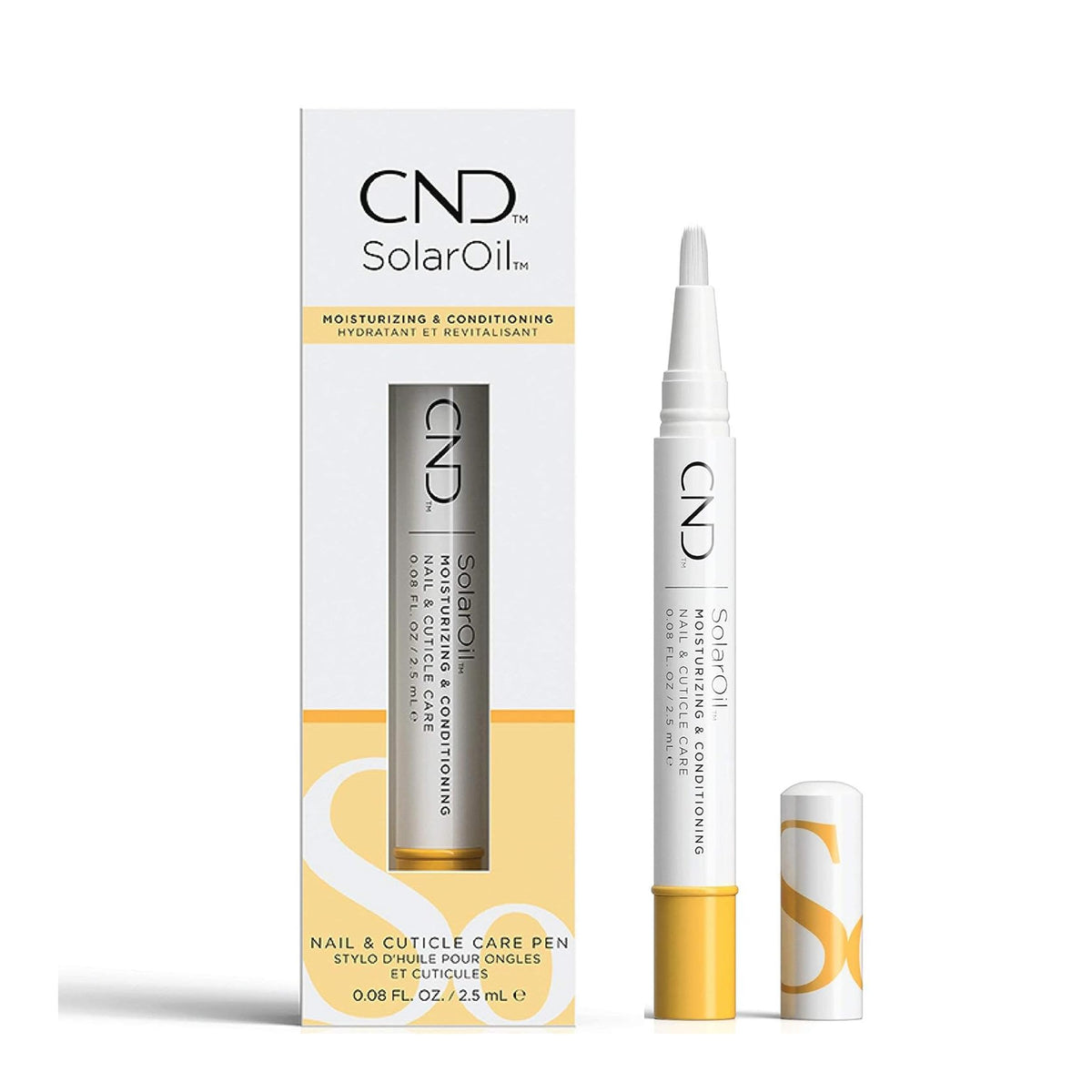 CND SolarOil front bottle showing compact size and branding benefit quick hydration