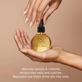 CND SolarOil oil texture close-up demonstrating light absorption and non-greasy finish