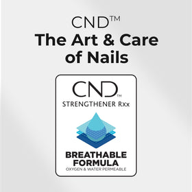 CND Strengthener RXx bottle next to ruler to show 0.5 fl oz scale