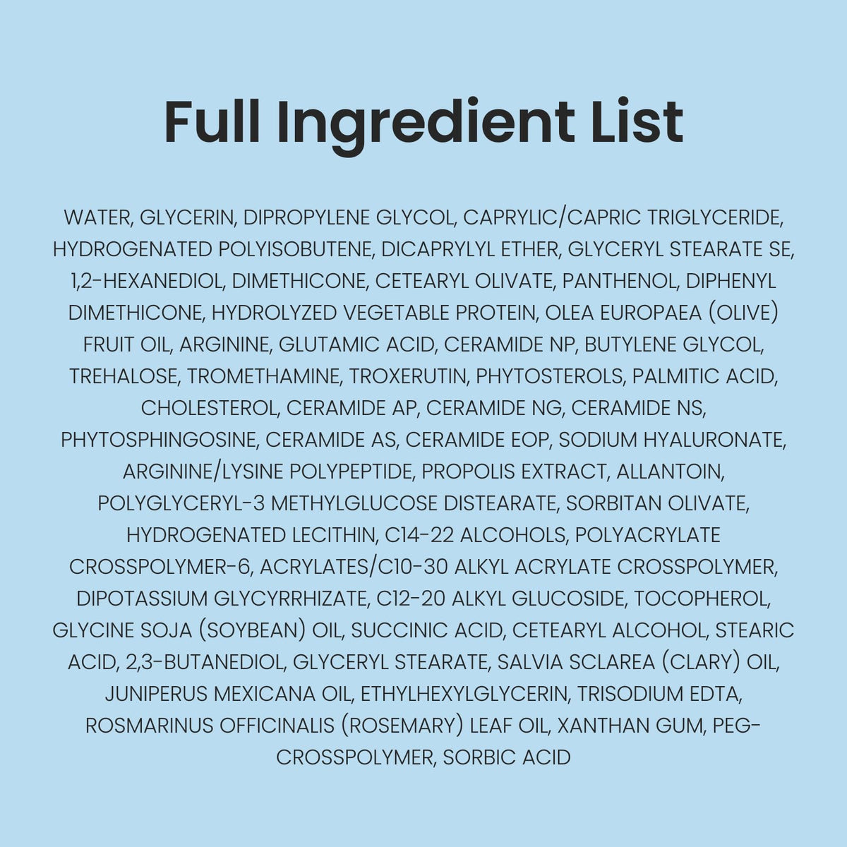 CNP Barrier Reset Cream ingredients chart image highlighting ceramide ratio and formulation benefits