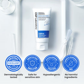 CNP Barrier Reset Cream on a bedside shelf in a nighttime routine scene conveying soothing use