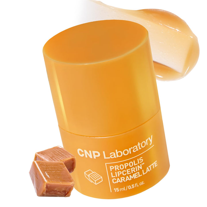 CNP front packaging showing jar and caramel latte shade for travel convenience