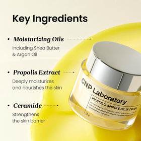 CNP cream swirled on hand demonstrating lightweight, non-greasy nourishment