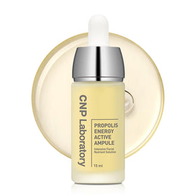 CNP bottle front view showing compact 0.5 fl oz bottle and glow benefits