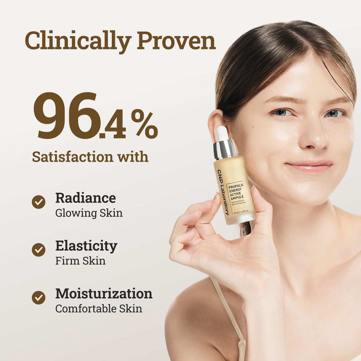 label close-up on CNP packaging showing ingredient callouts and clinical testing benefit