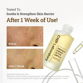 close-up of honey-like serum texture on skin showing moisturizing, non-sticky finish