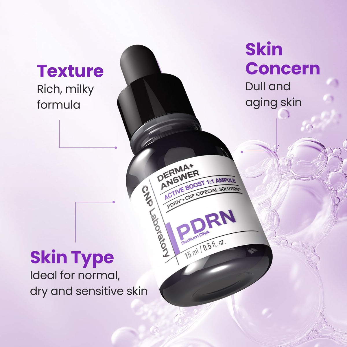 CNP droplets on skin demonstrating quick spread and immediate hydration benefit