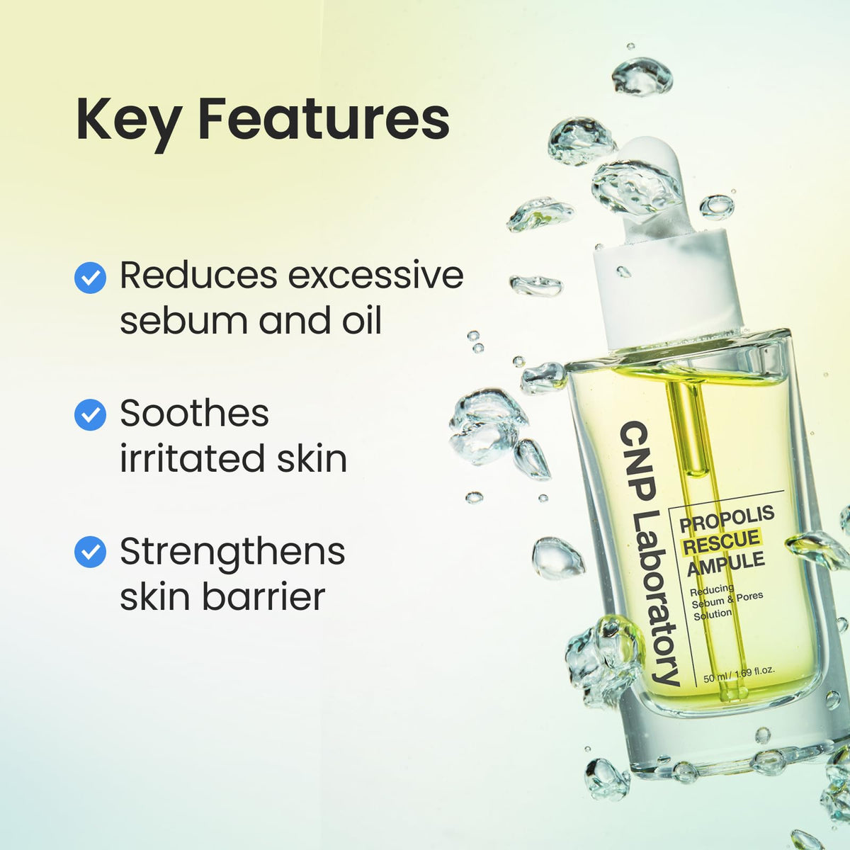 CNP propolis extract visual with honeycomb indicating soothing hydration benefits