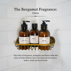 C.O. Bigelow bottle styled on bathroom counter adding fragrance and décor appeal